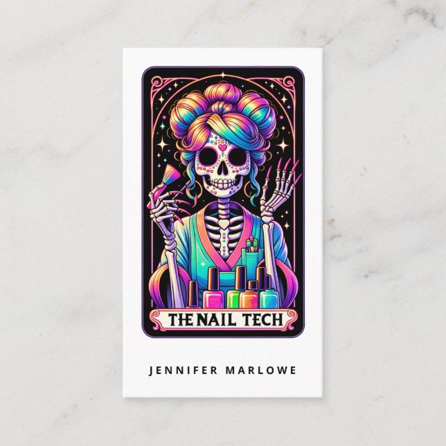 Bold Nail Tech Tarot Card Business Card Visitenkarte (Vorderseite)
