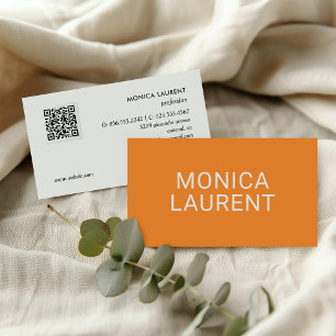 BOLD NAME QR CODE LOGO SOCIAL ICONS ORANGE VISITENKARTE