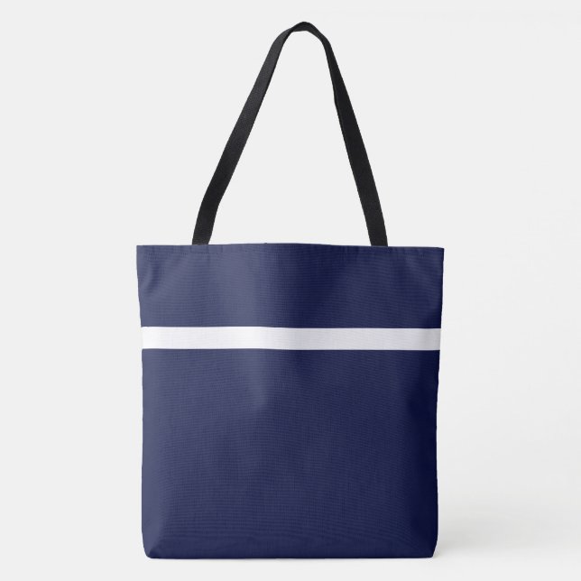 Bold Nautical Navy Blue White Sporty Accent Strip (Vorderseite)