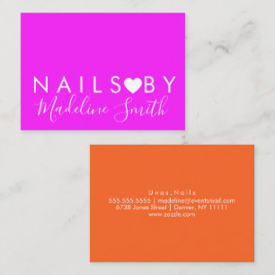 Bold Neon Herz Makeup-Artist Nagelstudio   Visitenkarte