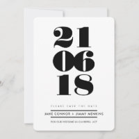 BOLD NUMBER STACK minimal schwarzes Datum speicher