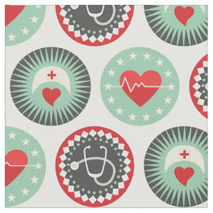Bold Nurse Pattern - LPN RN Gesundheit Stoff