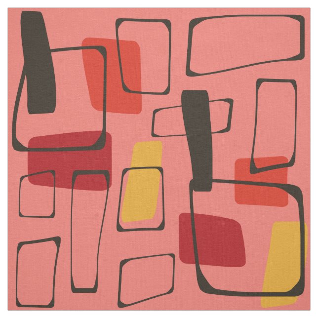 Bold Orange Art Deco Stoff (Muster)