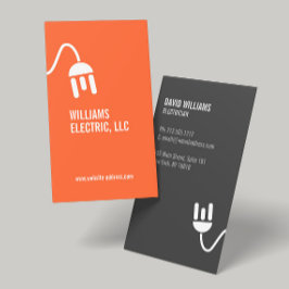 BOLD ORANGE ELECTRICIAN MODERN BUSINESS CARD VISITENKARTE