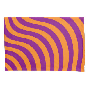 Bold Orange Lila Zebra Strip Spring Summer Kissenbezug