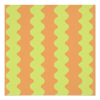 Bold Orange Limon Wavy Strip Moderne Kunst