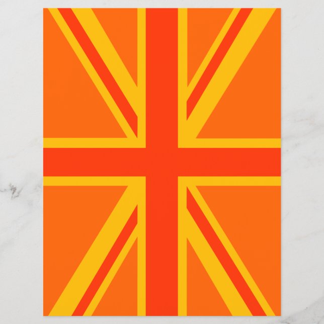 Bold Orange Union Jack British Flag Swag Flyer (Vorne)