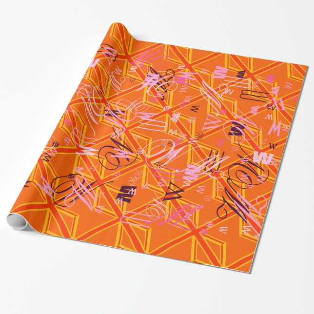 Bold Orange Union Jack British Flag Swag Geschenkpapier (Ungerollt)