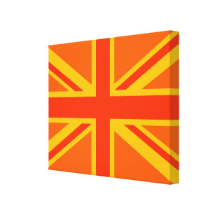 Bold Orange Union Jack British Flag Swag Leinwanddruck