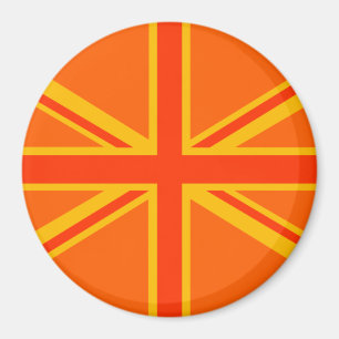 Bold Orange Union Jack British Flag Swag Magnet