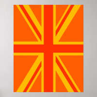 Bold Orange Union Jack British Flag Swag