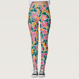 Bold Outline Rose Love Leggings
