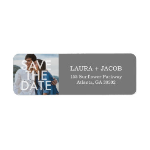 Bold Overlay-Save the Date-Rücksendeadressen-Aufkl