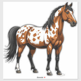 Bold Paint Horse Standing In Grassy Field Aufkleber