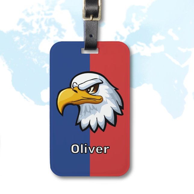 Bold Patriotic Cartoon Eagle Personalisiert Gepäckanhänger (Von Creator hochgeladen)