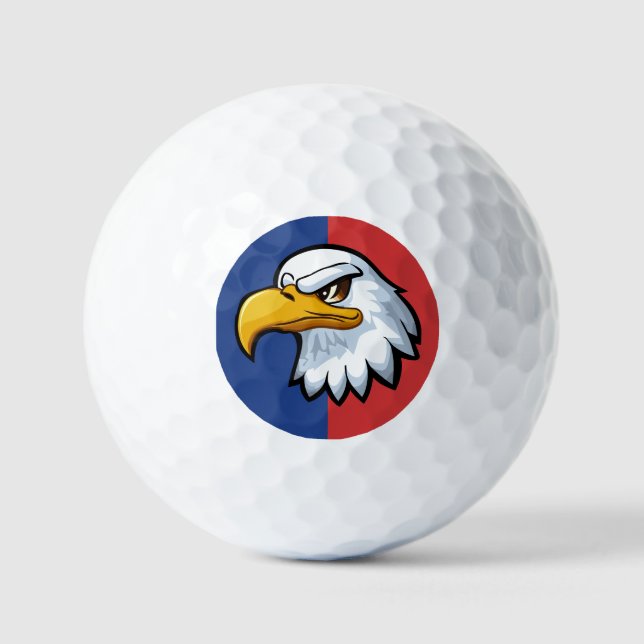 Bold Patriotic Cartoon Eagle Personalisiert Golfball (Vorderseite)