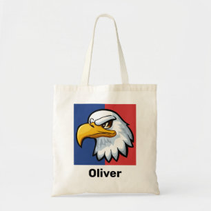 Bold Patriotic Cartoon Eagle Personalisiert Tragetasche