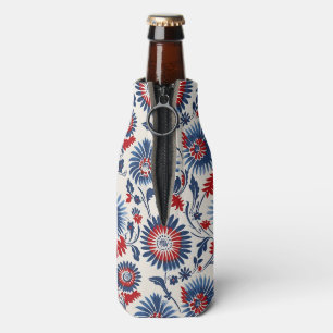 Bold Patriotic Floral Fusion Flaschenkühler
