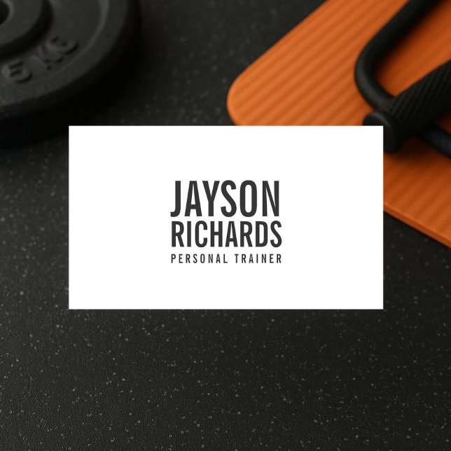 Bold Personal Trainer Business Card Visitenkarte (Von Creator hochgeladen)