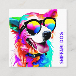 Bold Pet Sitter Dog Walker Quadratische Visitenkarte