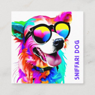 Bold Pet Sitter QR Square Business Card Quadratische Visitenkarte