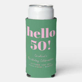 Bold Pink and Green Modern 50th Birthday Custom Selters Dosenkühler