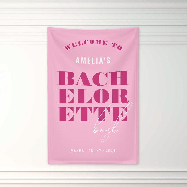 Bold Pink Bachelorette Bash Banner (Von Creator hochgeladen)