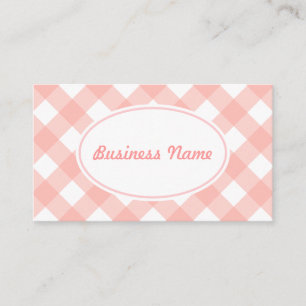 Bold Pink Gingham Business Card Visitenkarte