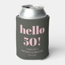 Bold Pink Olive Sage Moderne 50. Geburtstagsparty