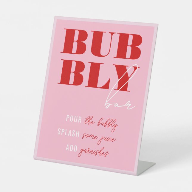 Bold Pink & Red Bachelorette Weekend Sockelschild (Vorderseite)