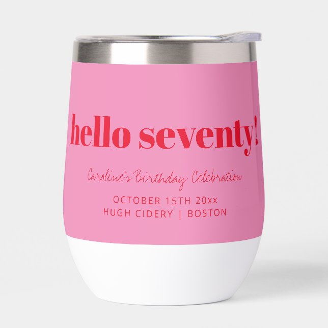 Bold Pink Red Modern 70th Birthday Custom  (Links)