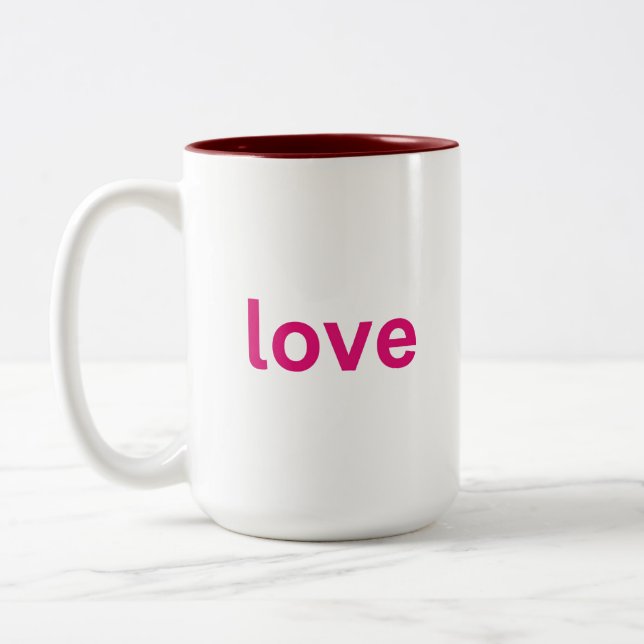 bold pink typography art zweifarbige tasse (Links)