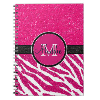 BOLD PINK ZEBRA STREIFEN NAME PINK GLITZER