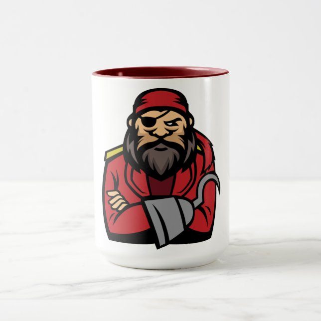 Bold Pirate - Fierce & Mischievous Pirate Mascot Tasse (Zentrum)