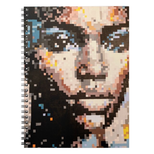 Bold Pixel Portrait in Vivid Tones Notizblock (Vorderseite)
