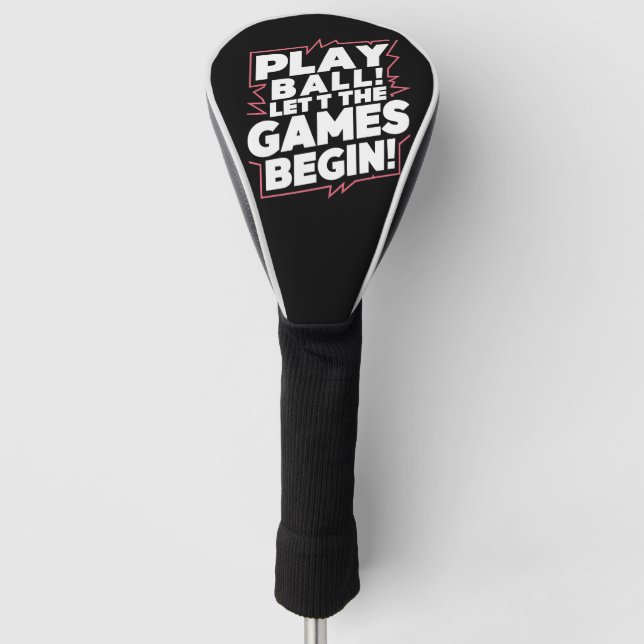 Bold Play Ball Sports Quote Art Golf Headcover (Vorderseite)