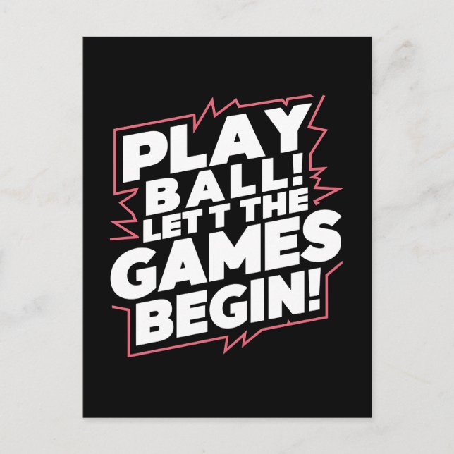Bold Play Ball Sports Quote Art Postkarte (Vorderseite)