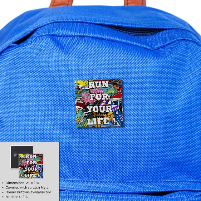 Bold Pop Art Runner Jogger Button (Von Creator hochgeladen)