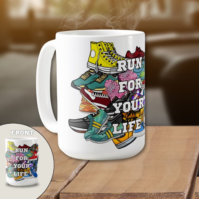 Bold Pop Art Runner Jogger Kaffeetasse (Von Creator hochgeladen)