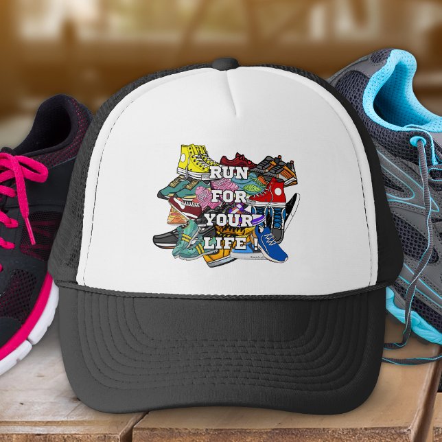 Bold Pop Art Runner Jogger Truckerkappe (Von Creator hochgeladen)