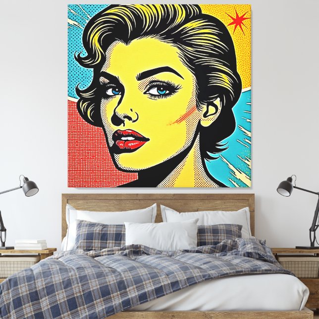 Bold Pop Art Woman Defined Leinwanddruck (Insitu (Schlafzimmer))