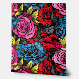 Bold Punk Blooms Floral Tapete