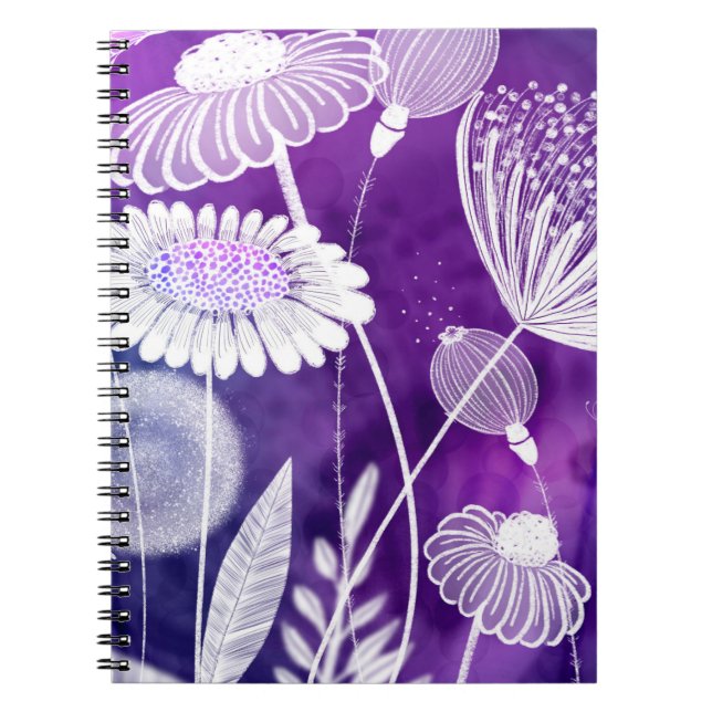 Bold Purple and Violet Wild Flower Art Notizblock (Vorderseite)