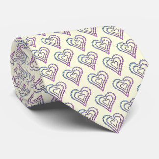 Bold Rainbow Abstract Heart Pattern Krawatte