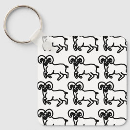 Bold Ram Zodiac Keychain – Minimal Aries Animal  Schlüsselanhänger