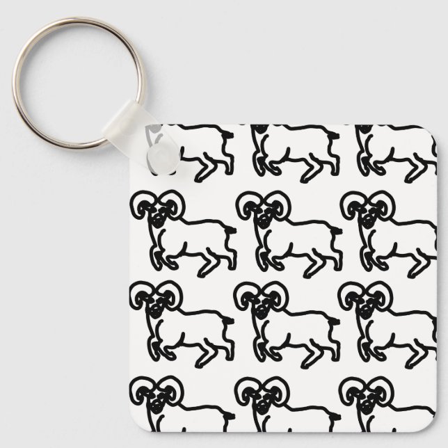 Bold Ram Zodiac Keychain – Minimal Aries Animal  Schlüsselanhänger (Vorderseite)