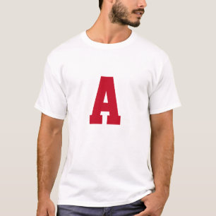Bold Red Alphabet Letter Mens T - Shirt