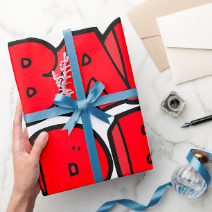 Bold Red Bad Graffiti Style Text Geschenkpapier
