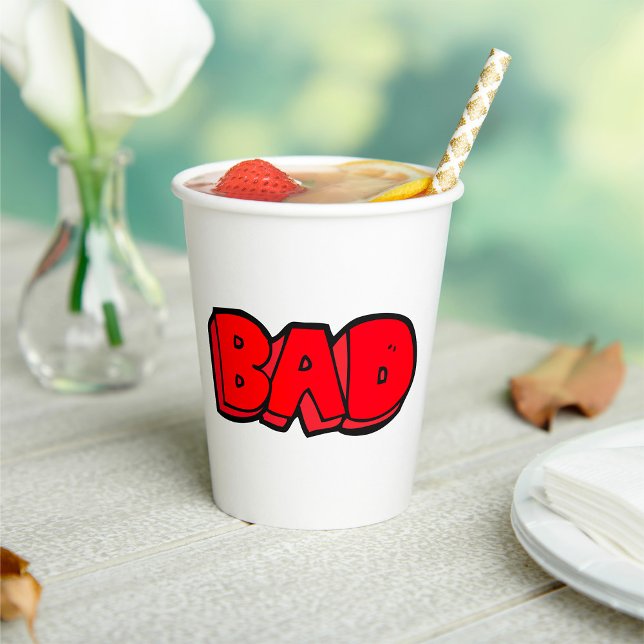 Bold Red Bad Graffiti Style Text Pappbecher (Von Creator hochgeladen)
