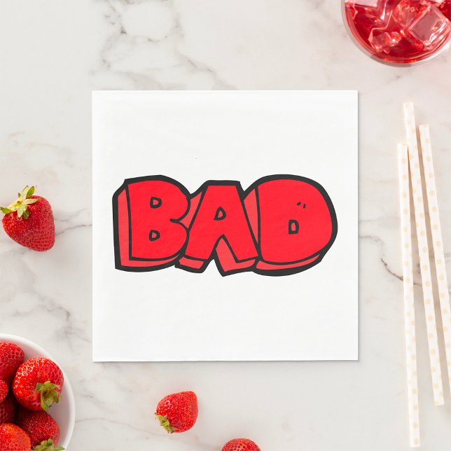 Bold Red Bad Graffiti Style Text Serviette (Von Creator hochgeladen)